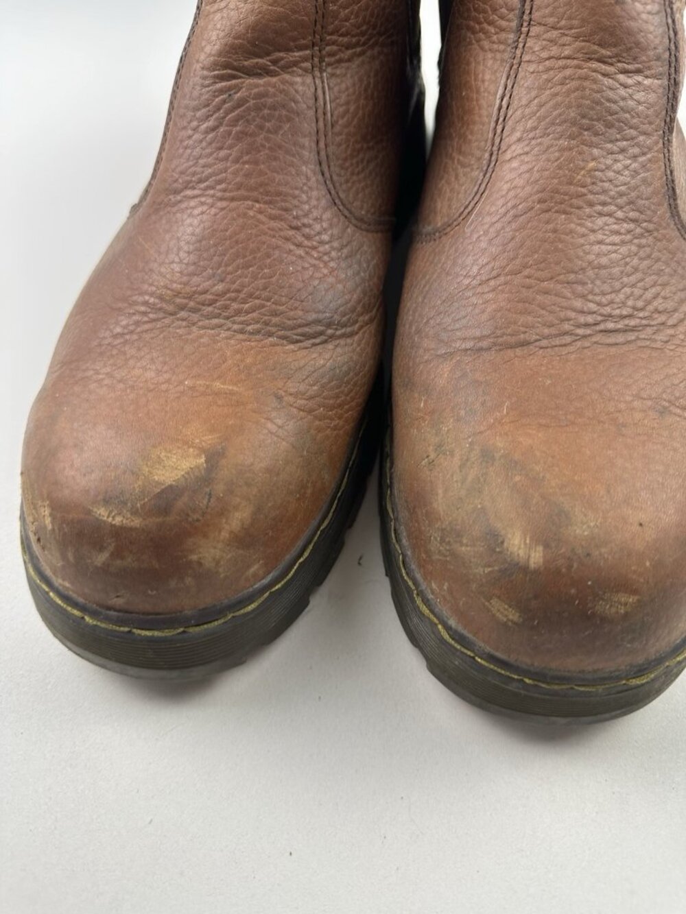 Dr. Martens Industrial Brown Leather Steel Toe Chelsea Work Boots Mens 12 M - Picture 6 of 10